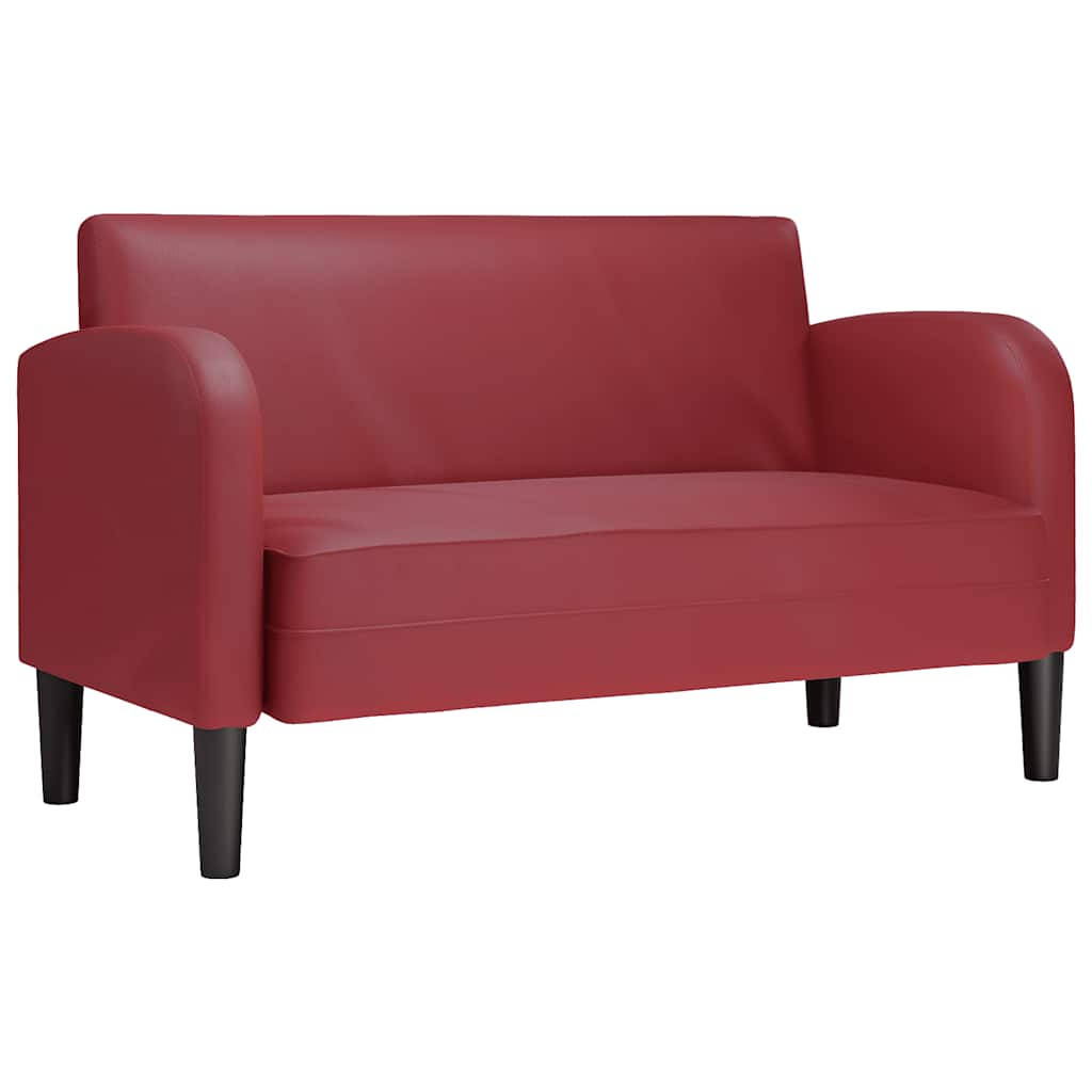 bordó műbőr loveseat kanapé 110 cm