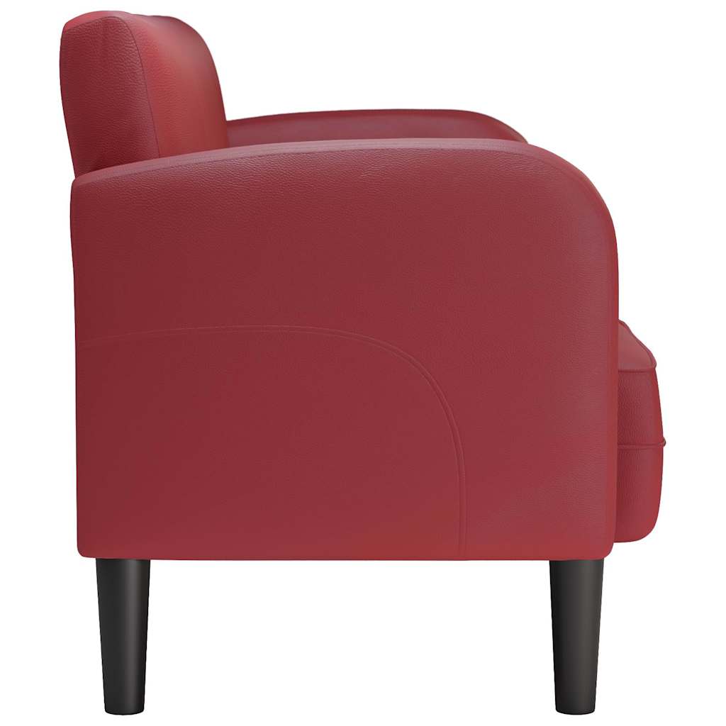 bordó műbőr loveseat kanapé 110 cm