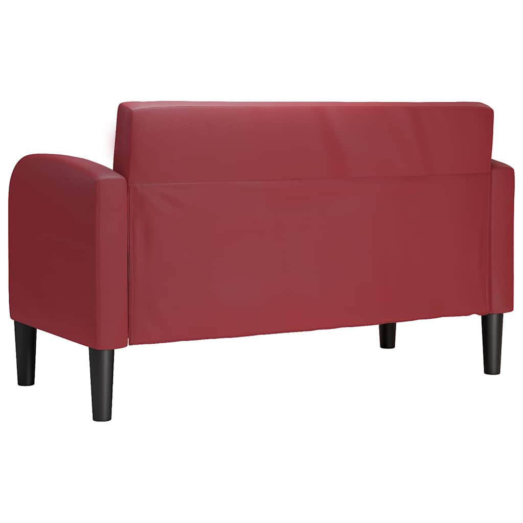 bordó műbőr loveseat kanapé 110 cm