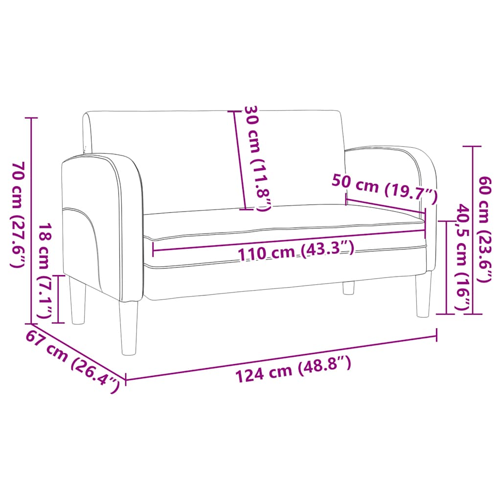 bordó műbőr loveseat kanapé 110 cm