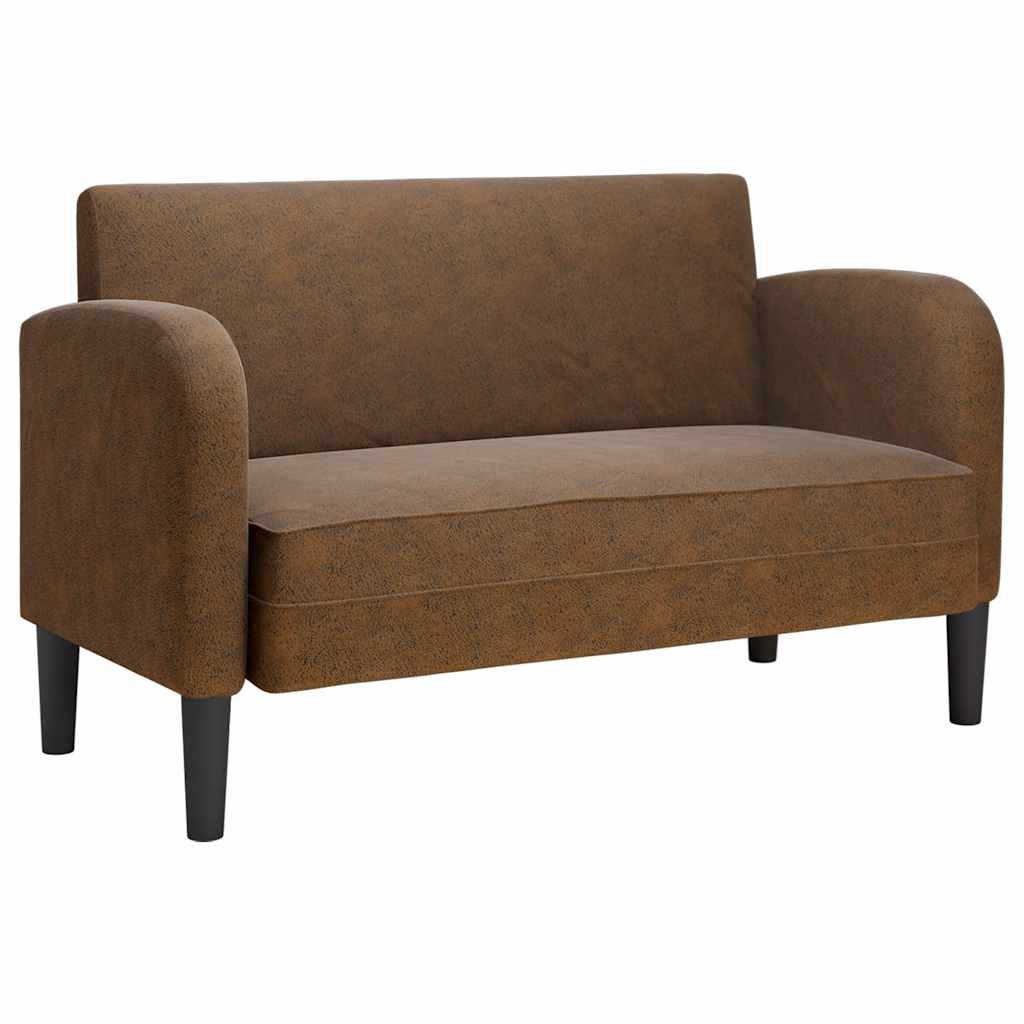 barna műbőr loveseat kanapé 110 cm
