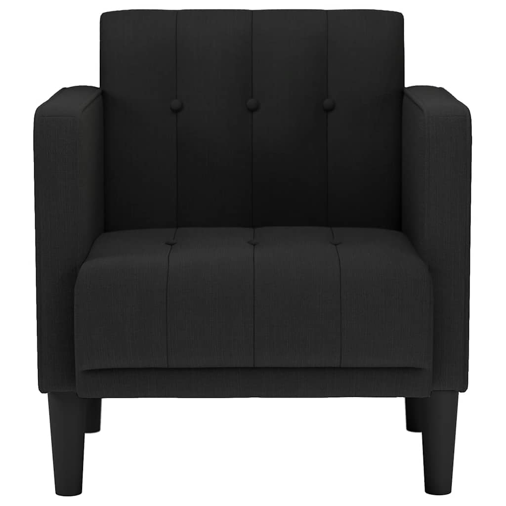 fekete szövet kanapészék karfás szék 53 cm
