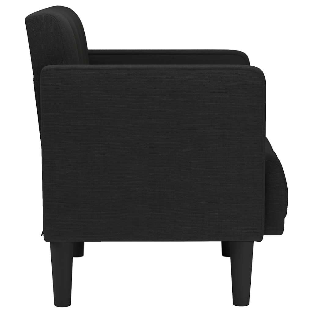 fekete szövet kanapészék karfás szék 53 cm