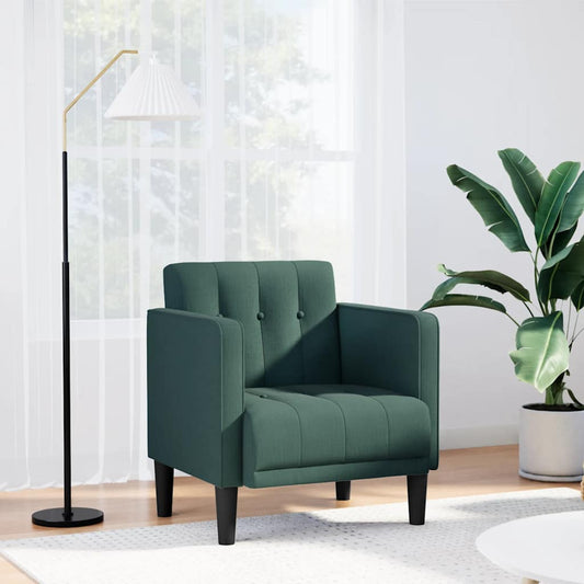 sötétzöld szövet kanapészék karfás szék 53 cm