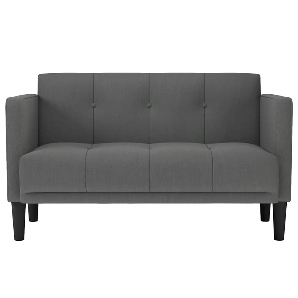 sötétszürke szövet loveseat kanapé 111 cm