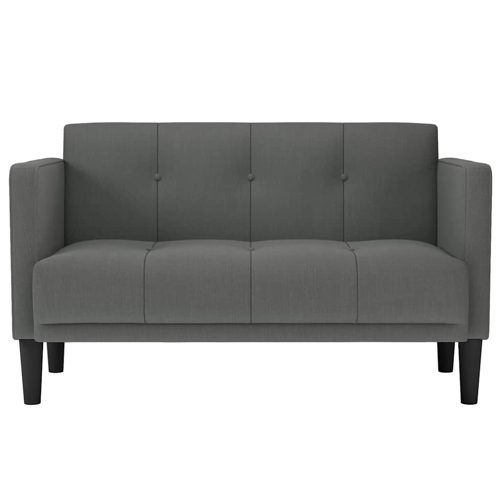 sötétszürke szövet loveseat kanapé 111 cm