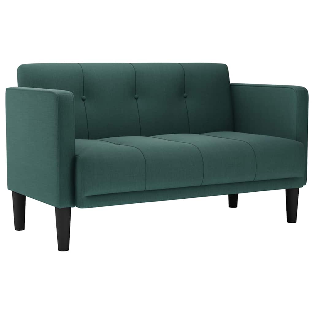 sötétzöld szövet loveseat kanapé 111 cm