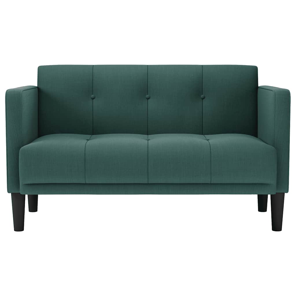 sötétzöld szövet loveseat kanapé 111 cm