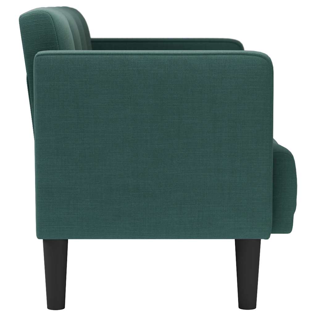 sötétzöld szövet loveseat kanapé 111 cm