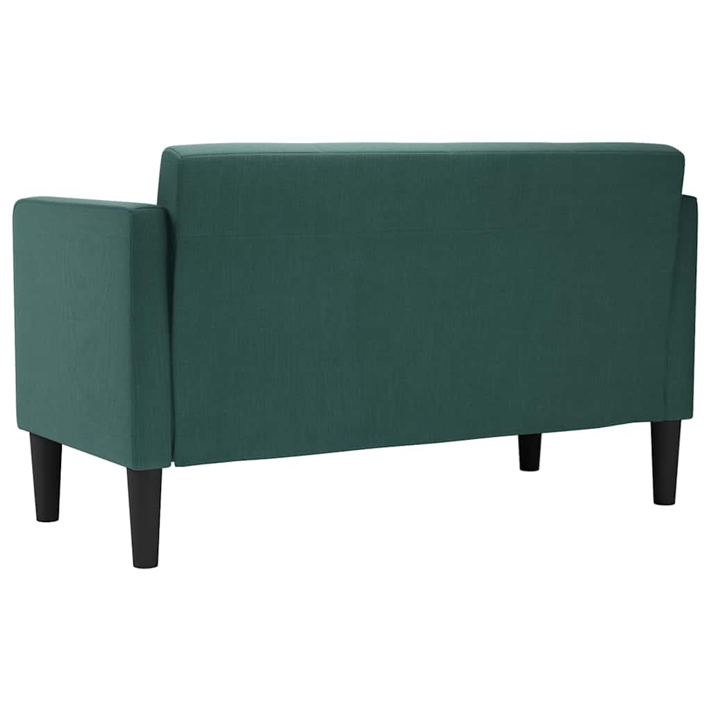 sötétzöld szövet loveseat kanapé 111 cm