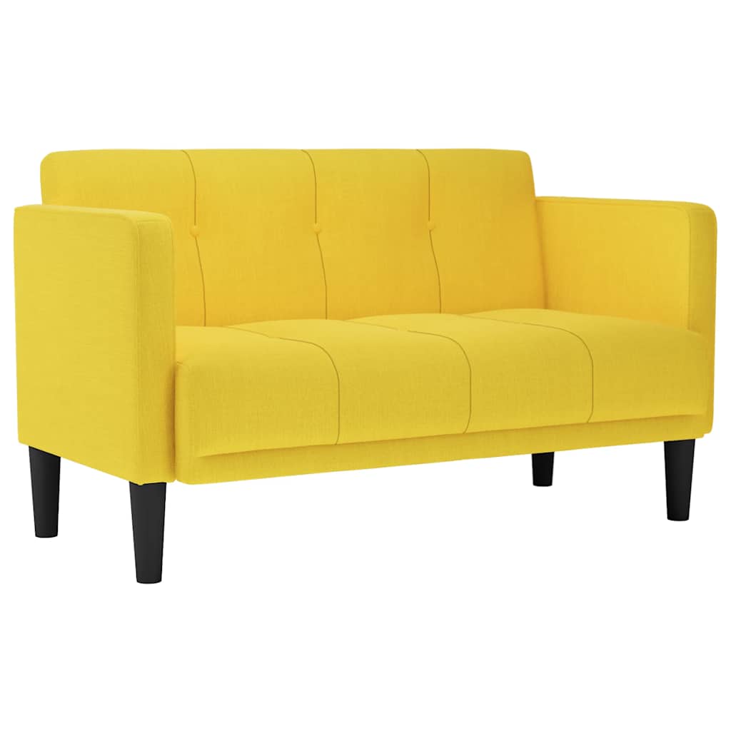 sárga szövet loveseat kanapé 111 cm