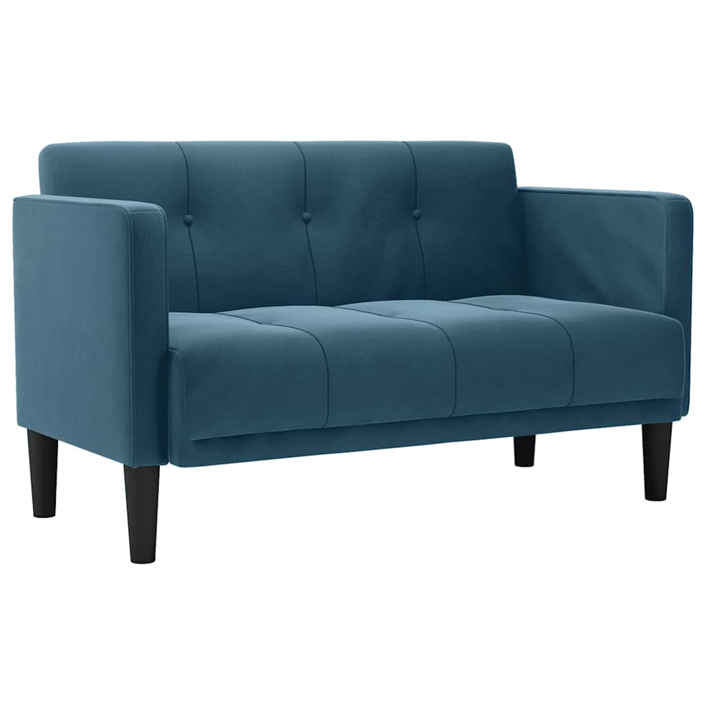 kék bársony loveseat kanapé 111 cm