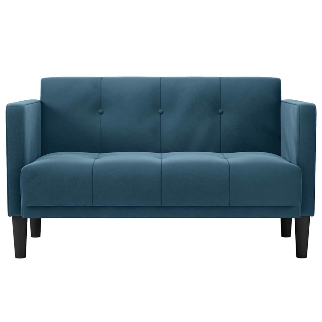kék bársony loveseat kanapé 111 cm