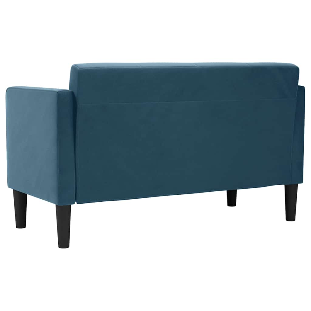 kék bársony loveseat kanapé 111 cm