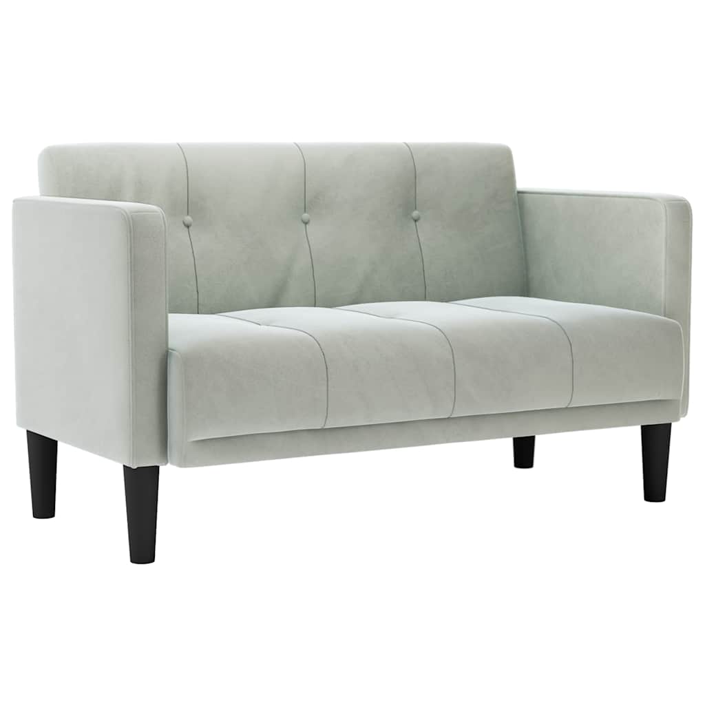 világosszürke bársony loveseat kanapé 111 cm