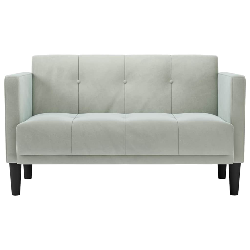 világosszürke bársony loveseat kanapé 111 cm