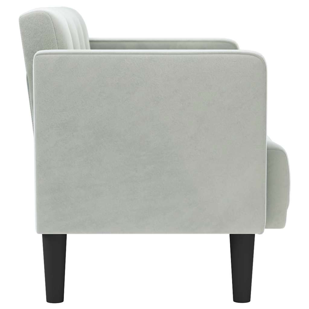 világosszürke bársony loveseat kanapé 111 cm