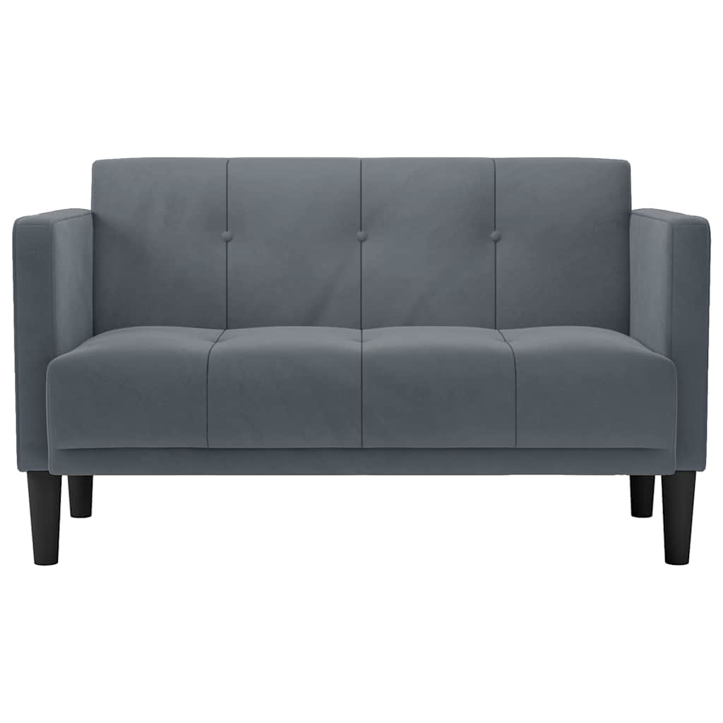 sötétszürke bársony loveseat kanapé 111 cm