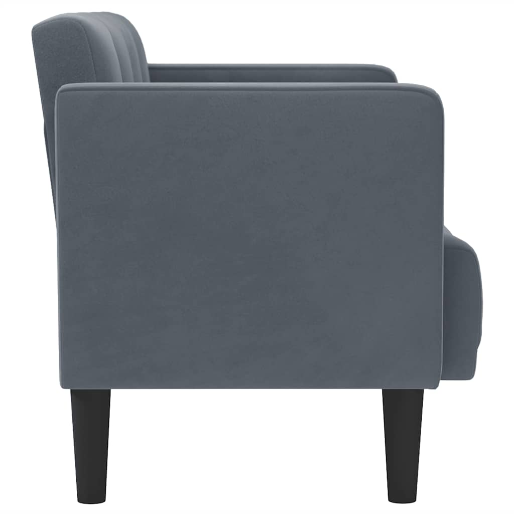 sötétszürke bársony loveseat kanapé 111 cm