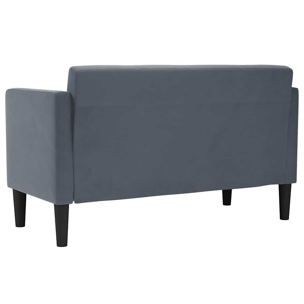 sötétszürke bársony loveseat kanapé 111 cm