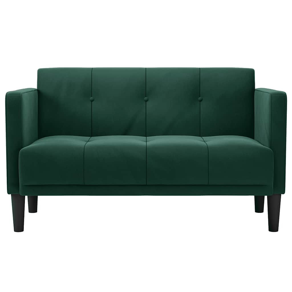 sötétzöld bársony loveseat kanapé 111 cm
