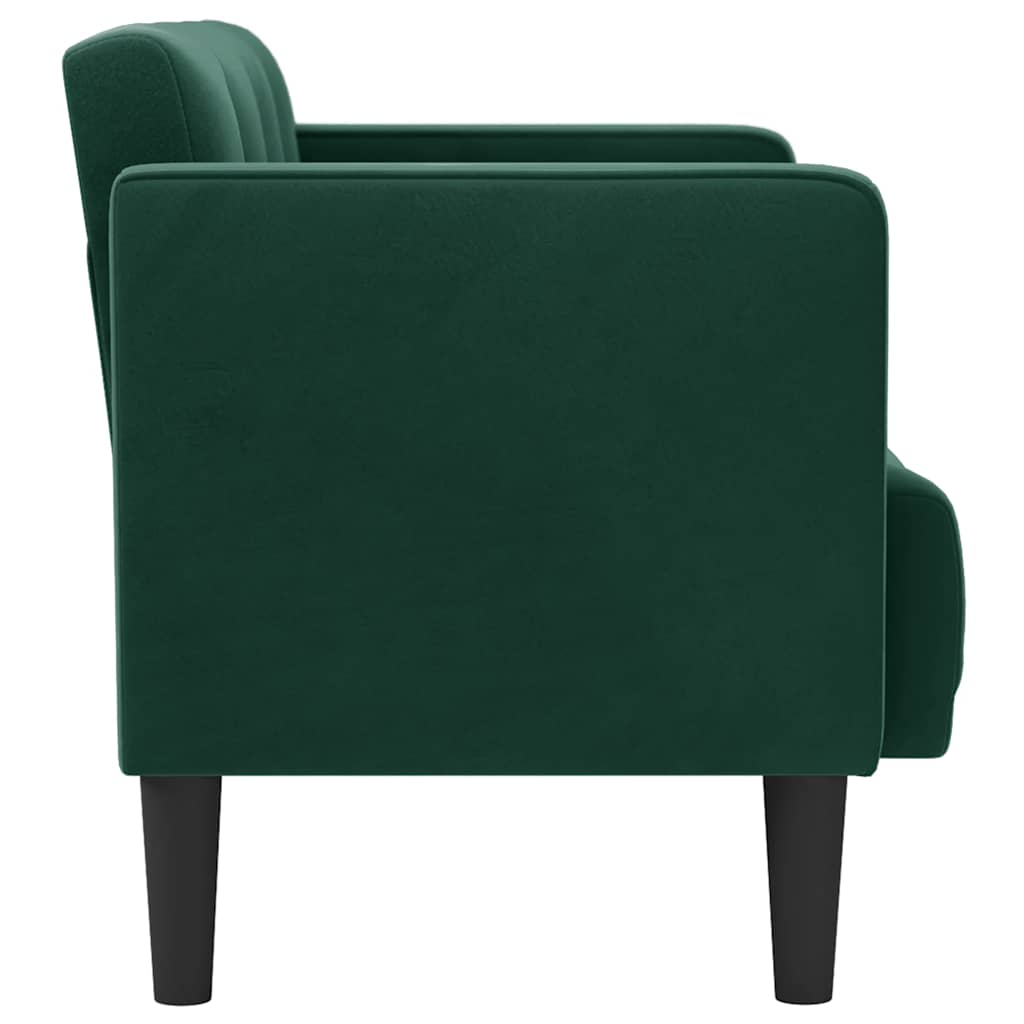 sötétzöld bársony loveseat kanapé 111 cm