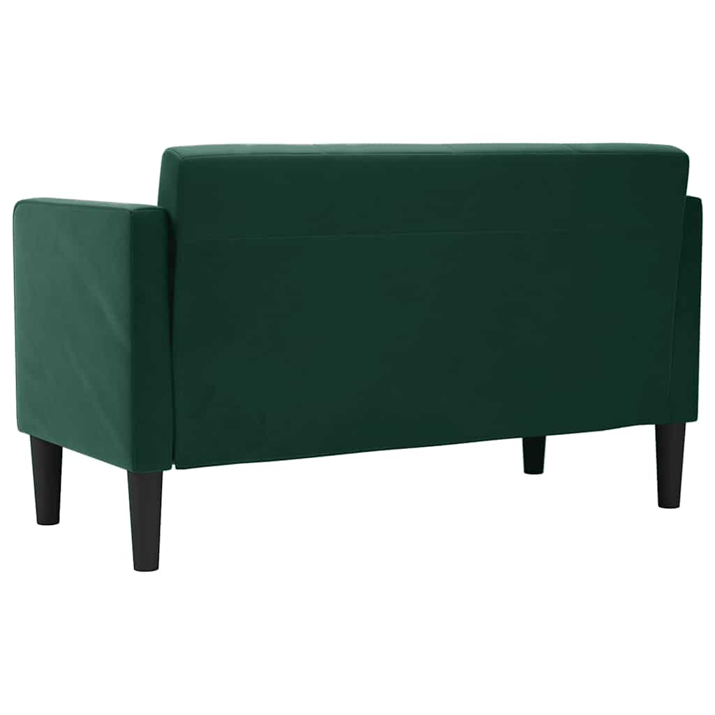 sötétzöld bársony loveseat kanapé 111 cm