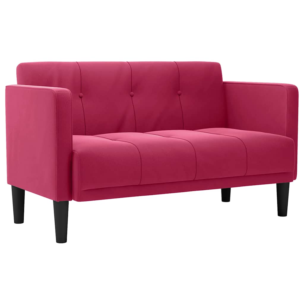 bordó bársony loveseat kanapé 111 cm