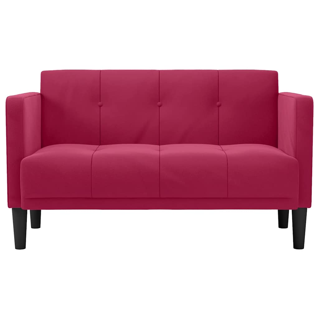 bordó bársony loveseat kanapé 111 cm