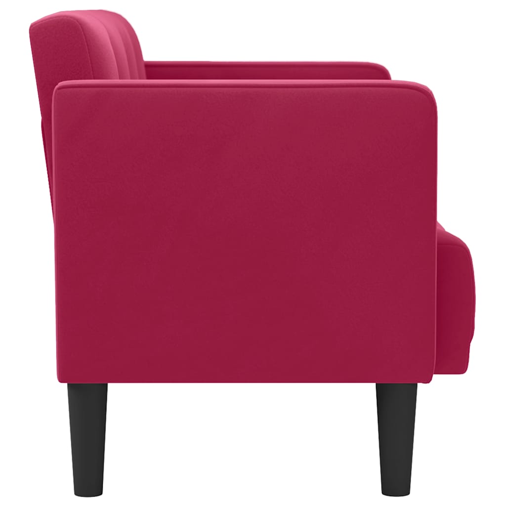 bordó bársony loveseat kanapé 111 cm