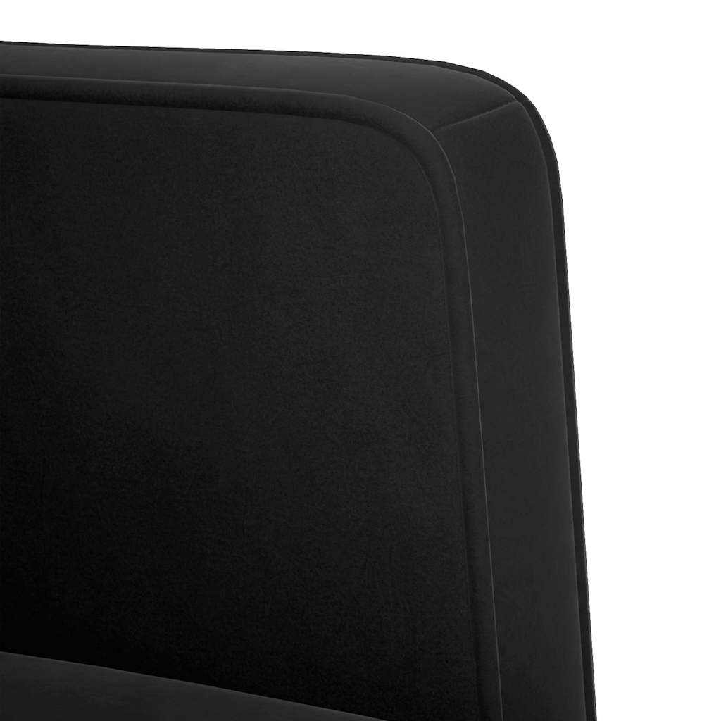 fekete bársony loveseat kanapé 111 cm