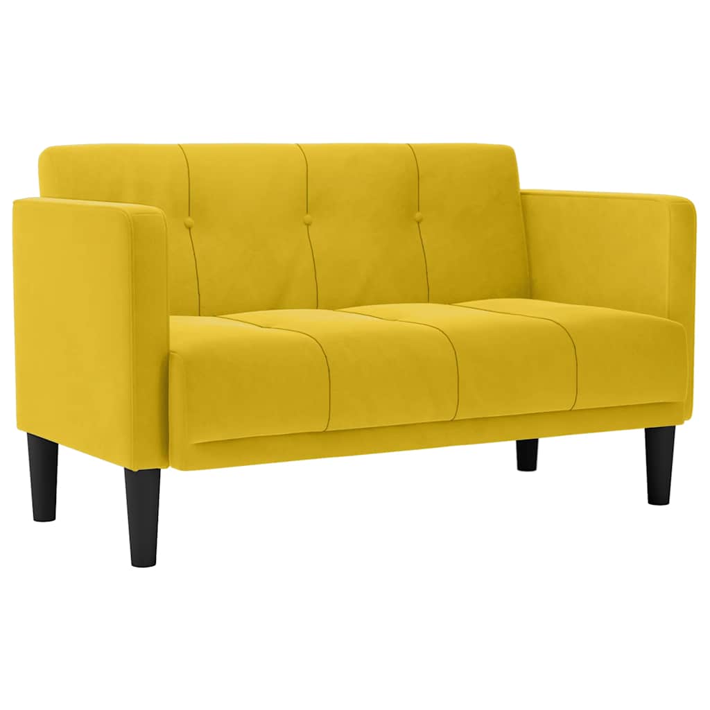 sárga bársony loveseat kanapé 111 cm