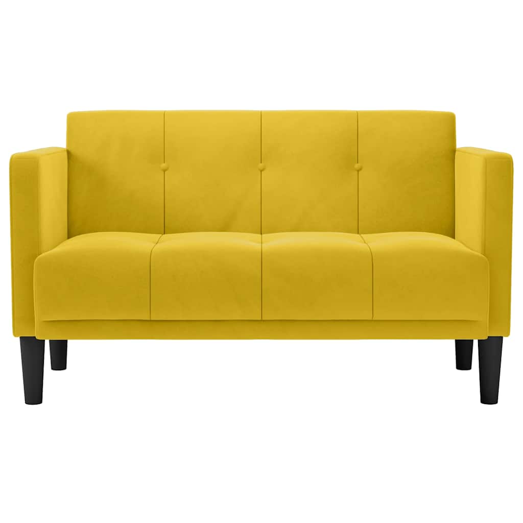sárga bársony loveseat kanapé 111 cm