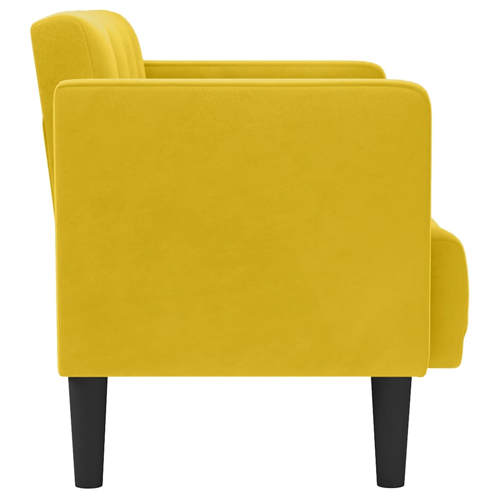 sárga bársony loveseat kanapé 111 cm