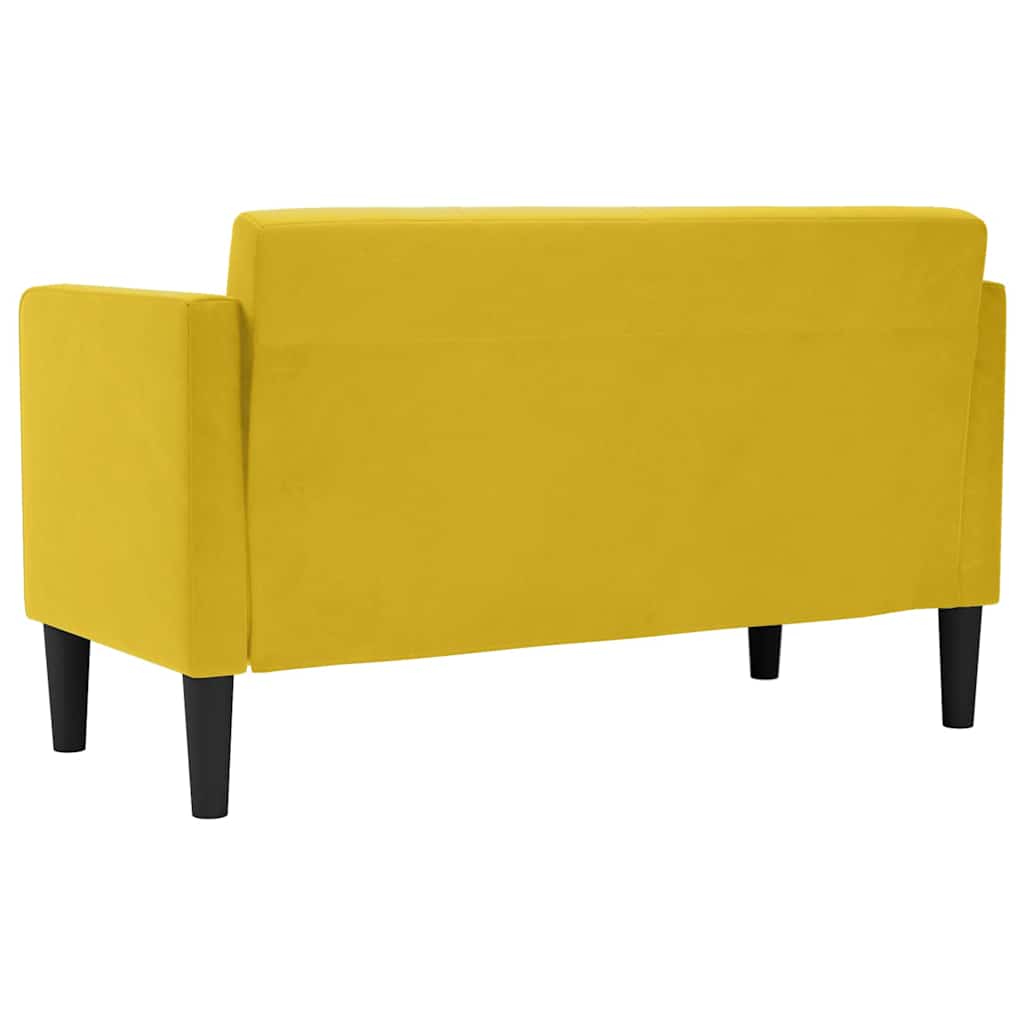 sárga bársony loveseat kanapé 111 cm