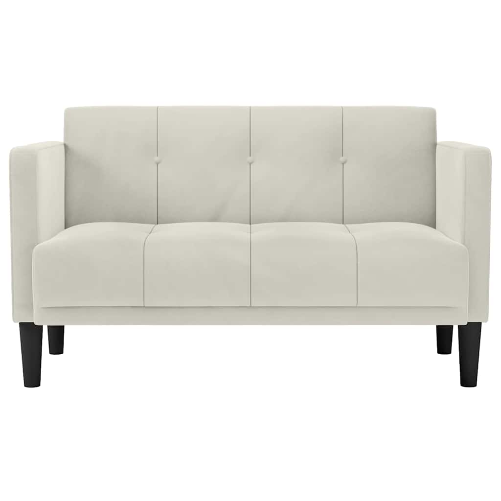 krém bársony loveseat kanapé 111 cm