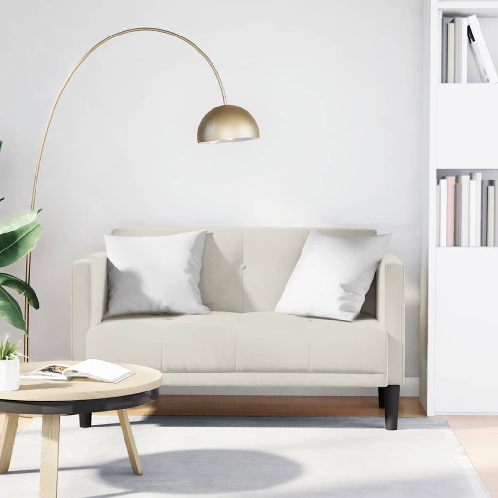 krém bársony loveseat kanapé 111 cm