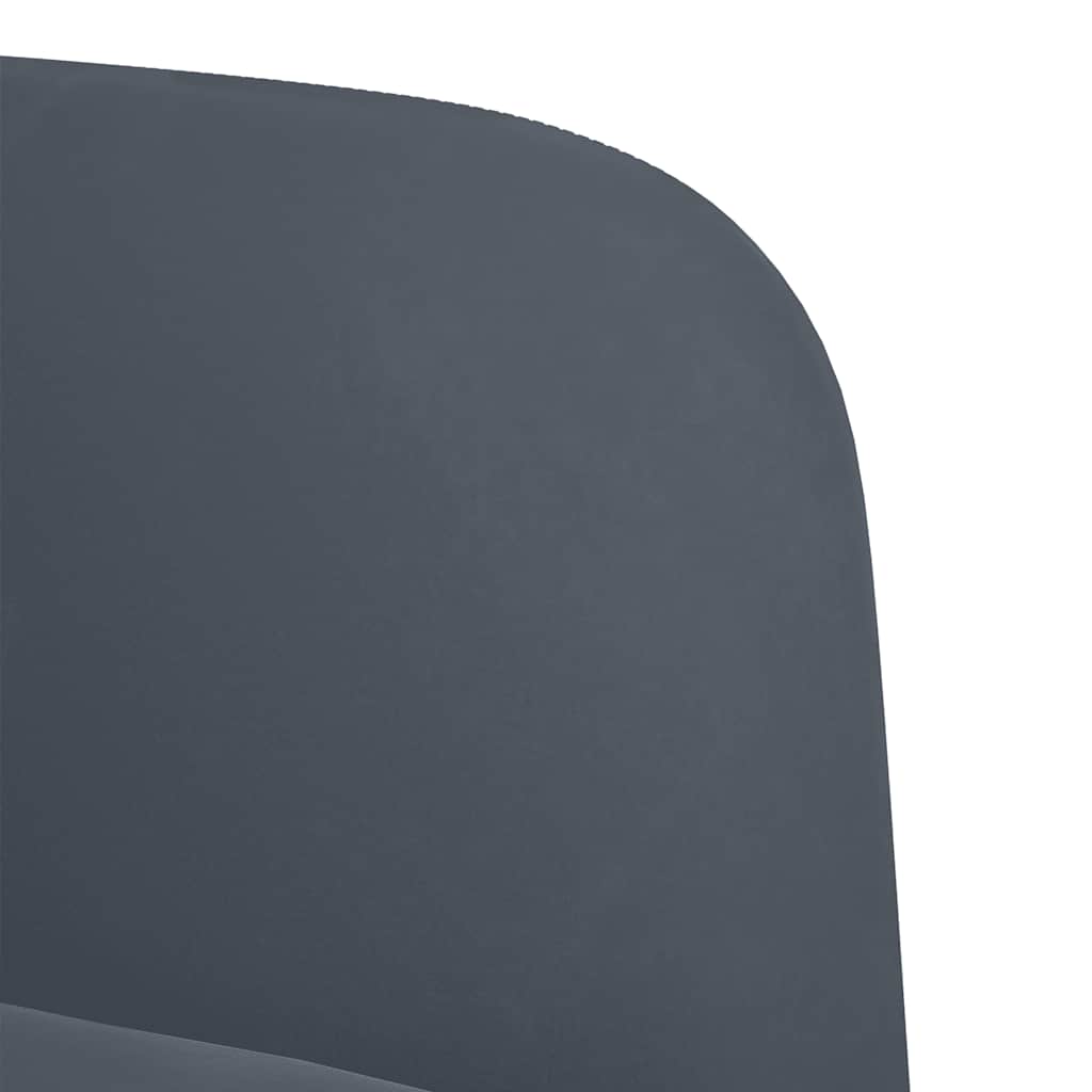 sötétszürke bársony kanapészék karfás szék 54 cm