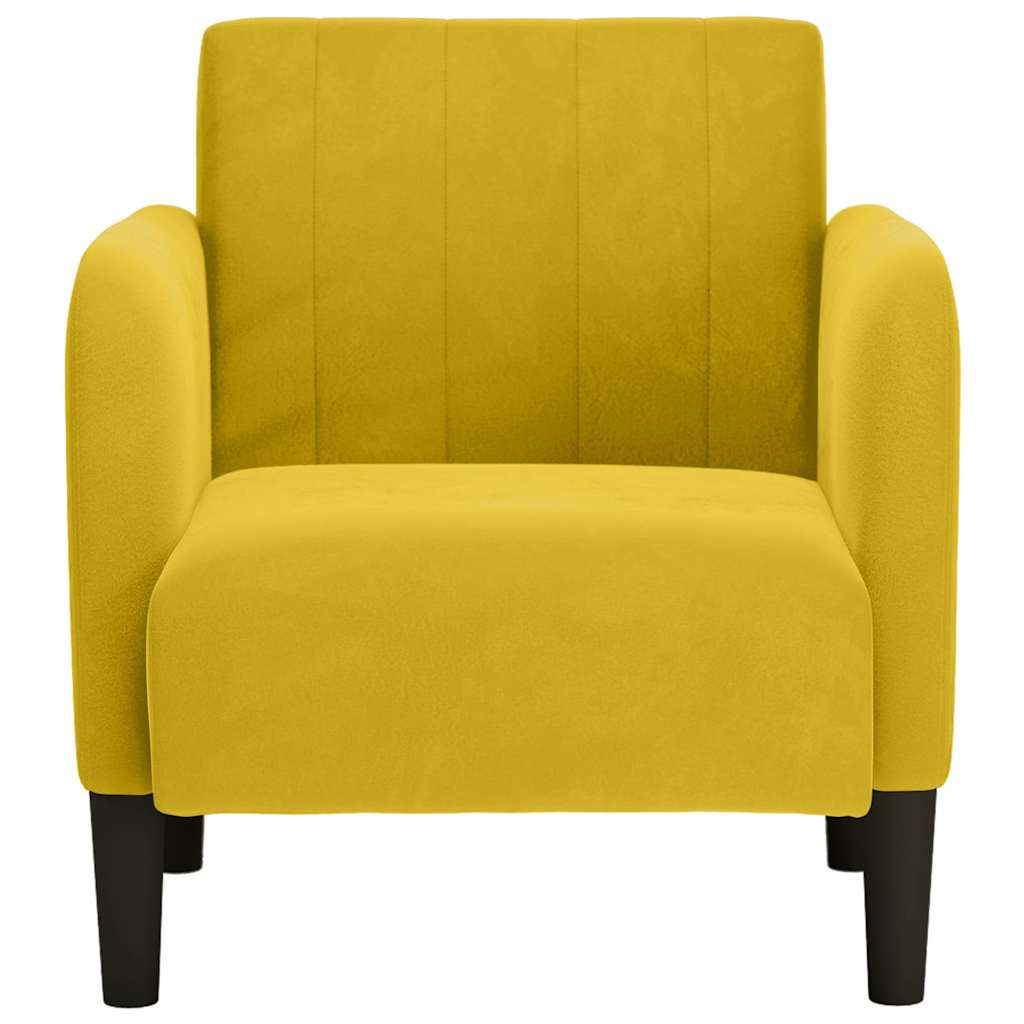 sárga bársony kanapészék karfás szék 54 cm