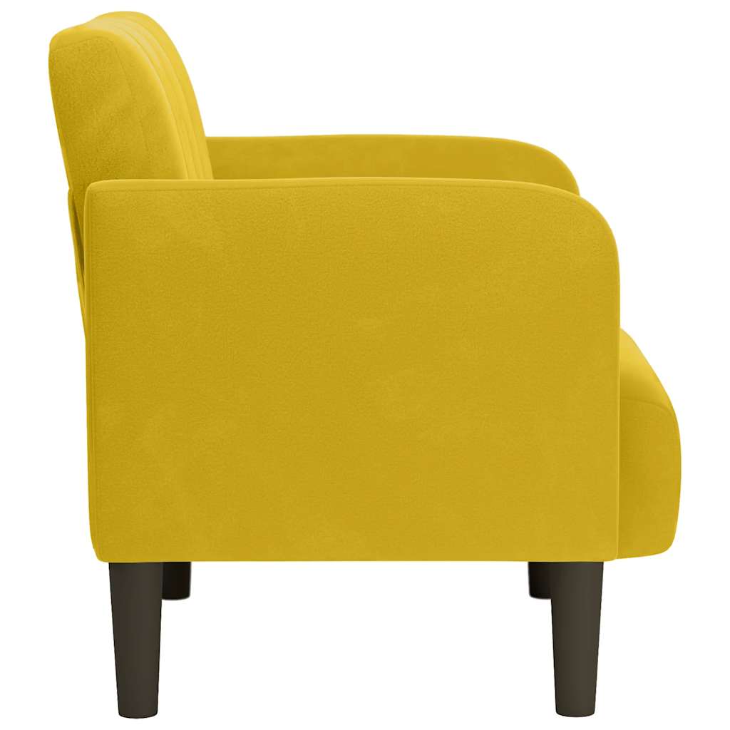 sárga bársony kanapészék karfás szék 54 cm