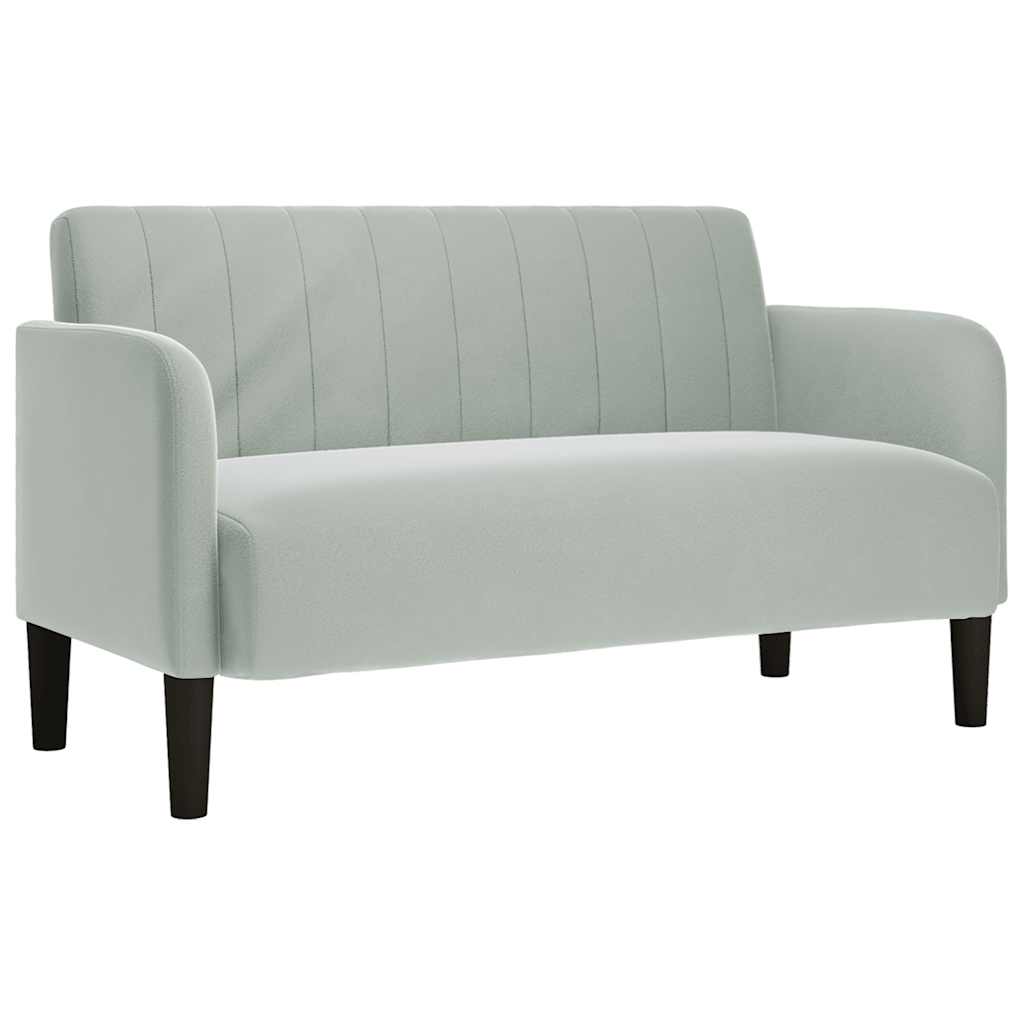 világosszürke bársony loveseat kanapé 109 cm