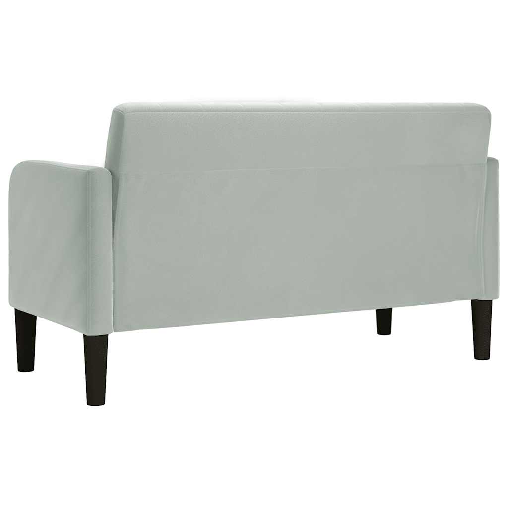 világosszürke bársony loveseat kanapé 109 cm