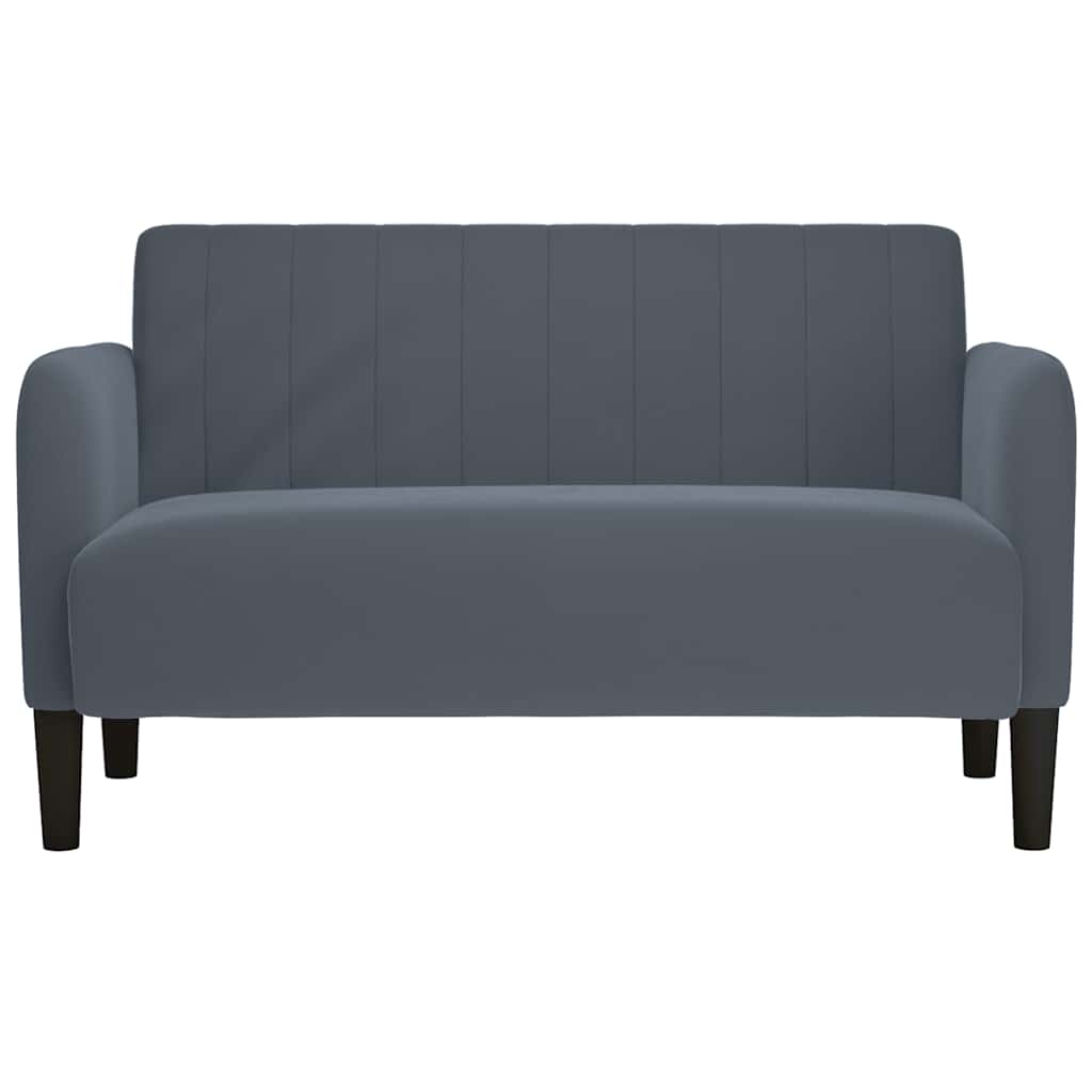 sötétszürke bársony loveseat kanapé 109 cm