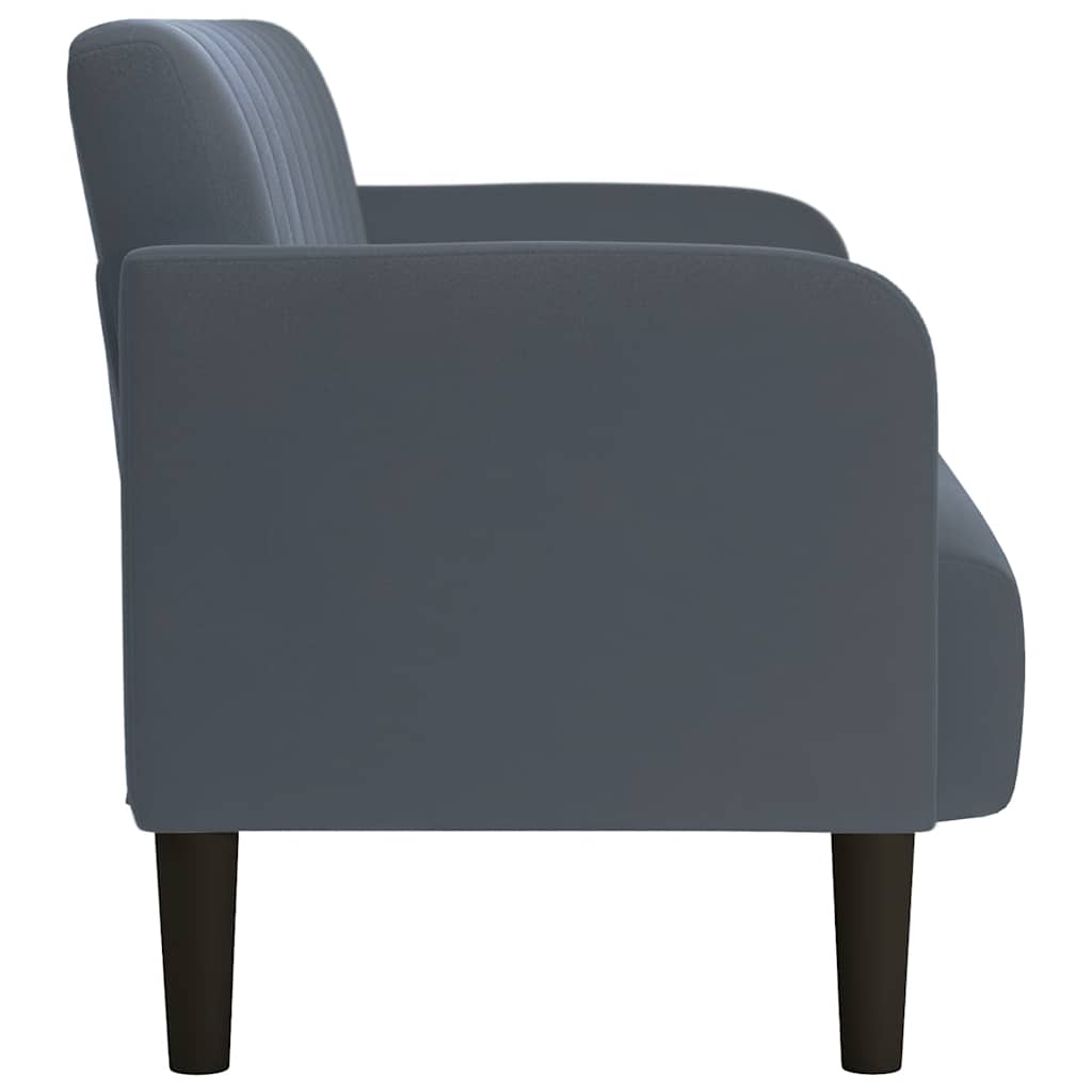 sötétszürke bársony loveseat kanapé 109 cm
