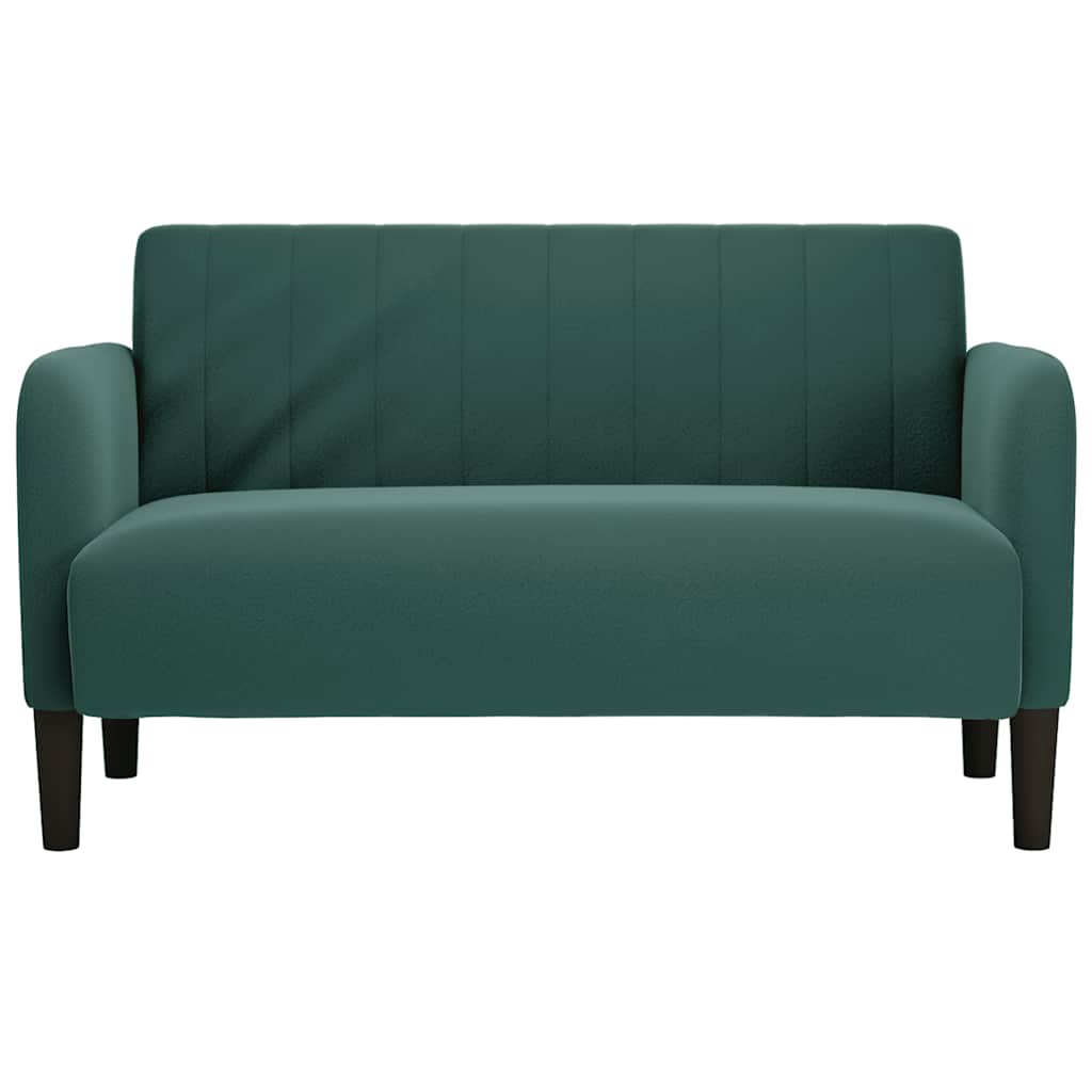 sötétzöld bársony loveseat kanapé 109 cm