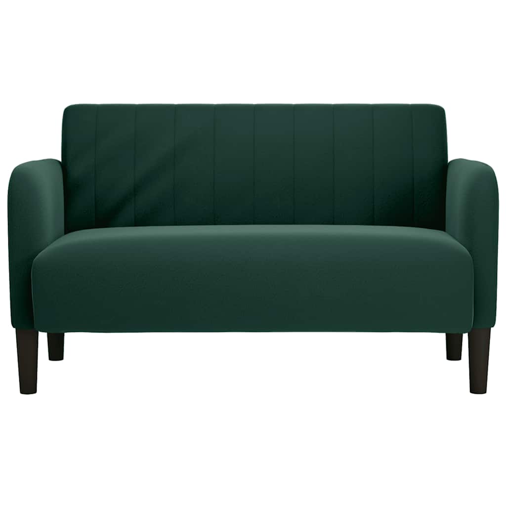 sötétzöld bársony loveseat kanapé 109 cm
