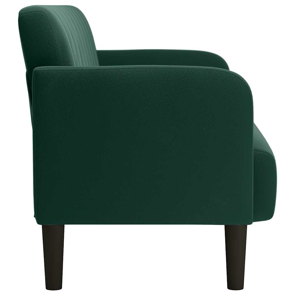 sötétzöld bársony loveseat kanapé 109 cm