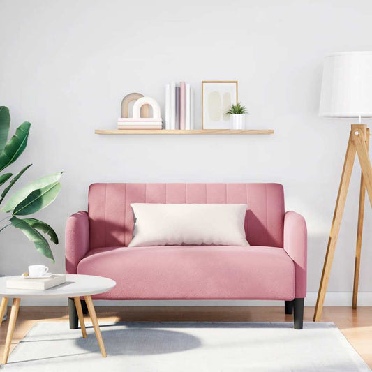 rózsaszín bársony loveseat kanapé 109 cm