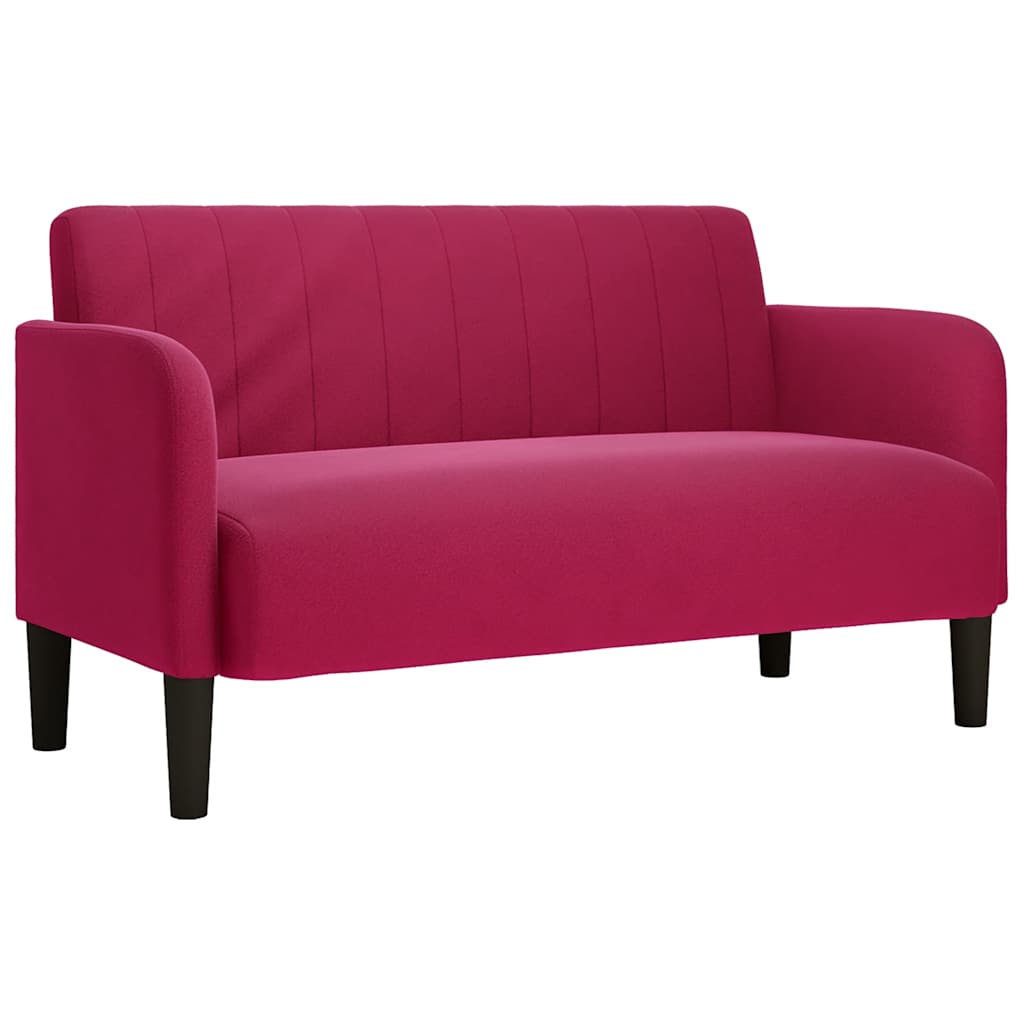 bordó bársony loveseat kanapé 109 cm