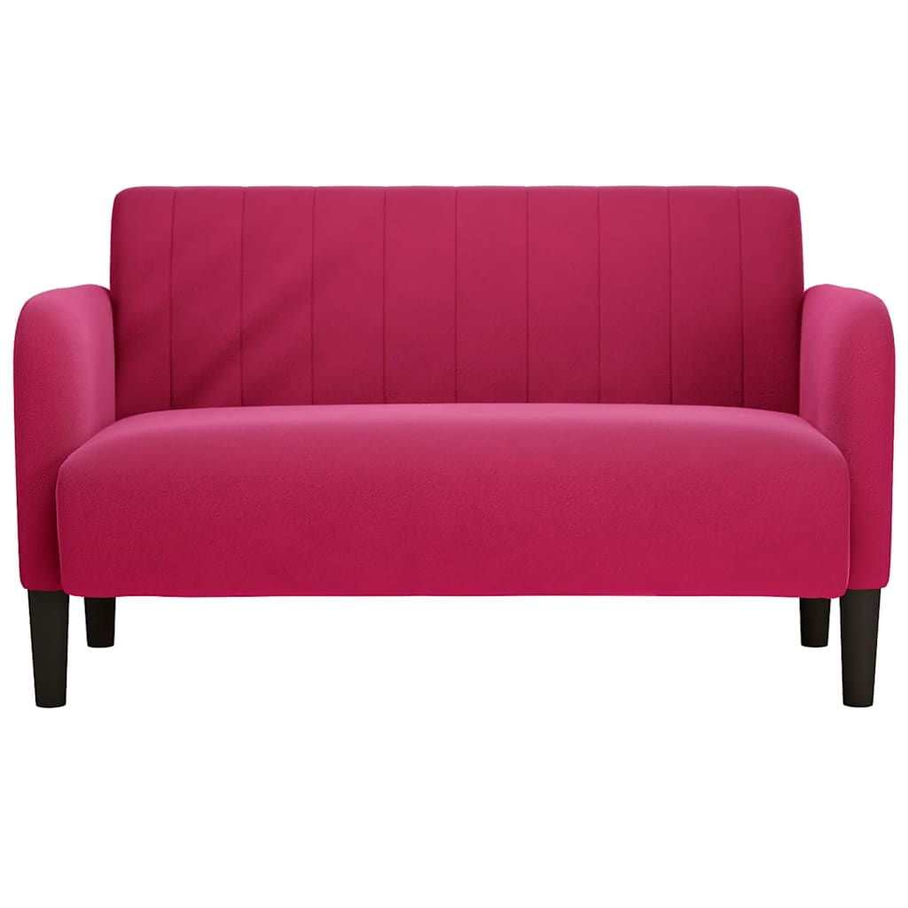 bordó bársony loveseat kanapé 109 cm